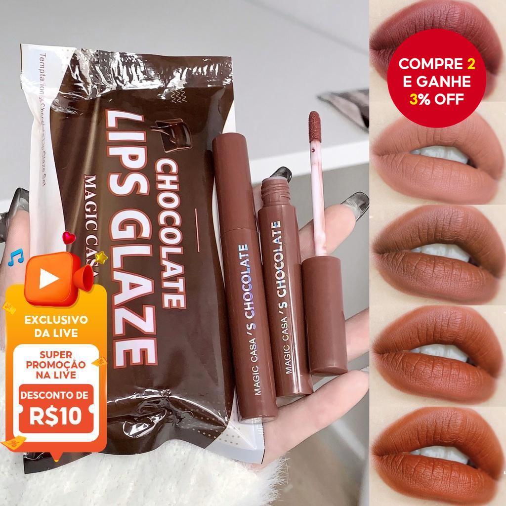 MAGIC CASA 5pcs Nude Velvet Makeup Lip Gloss Set , À Prova D'água E De Longa Duração
