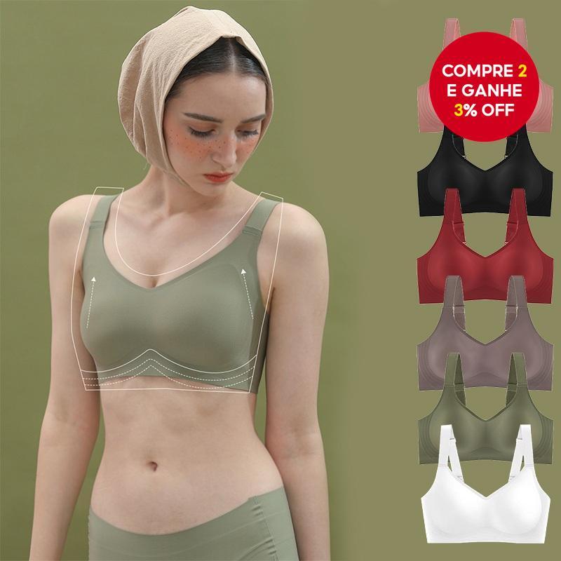 Mulheres Látex 3D Geléia Suporte Macio Sutiã Reunindo Sem Costura De Uma Peça Anel De Aço Ajustável Esportes Roupa Inter