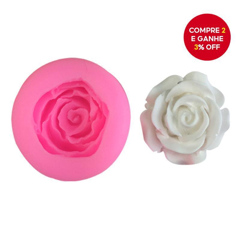 Flor 3D Rosa Silicone Molde Fondant para Decoração de Bolo e Cupcake