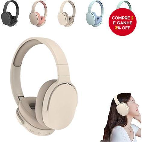 P2961 Fone De Ouvido Bluetooth Fones Sobre A Orelha Sem Fio 12H Playtime Com Cancelamento De Ruído HiFi Estéreo Dobrável