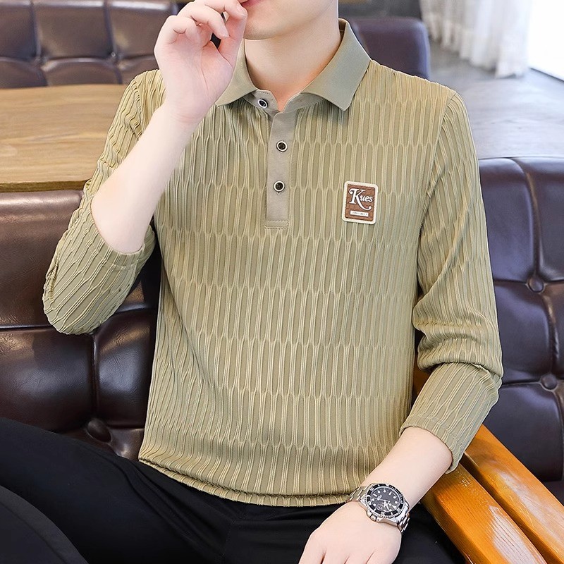 Primavera outono Street Wear juventude camisa polo americana masculina Casual negócios magro-ajuste camiseta 2026 camisa