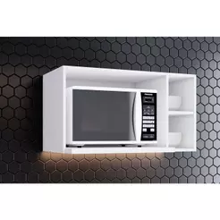 Módulo Cozinha Henn Americana Armário p/ Micro-ondas 80cm Branco