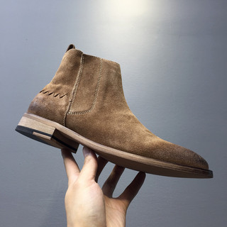 Botas curtas retrô japonesas, botas masculinas exclusivas de inverno, estilo britânico, botas Chelsea polidas, botas de 