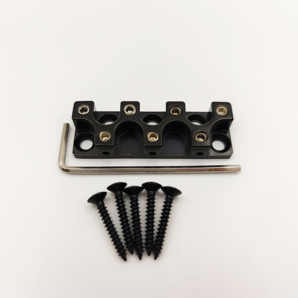 7 Cordas Sem Cabeça Guitarra Elétrica Bronze Corda Bloqueio Anti-Corrida Piano Ponte Travesseiro Preto