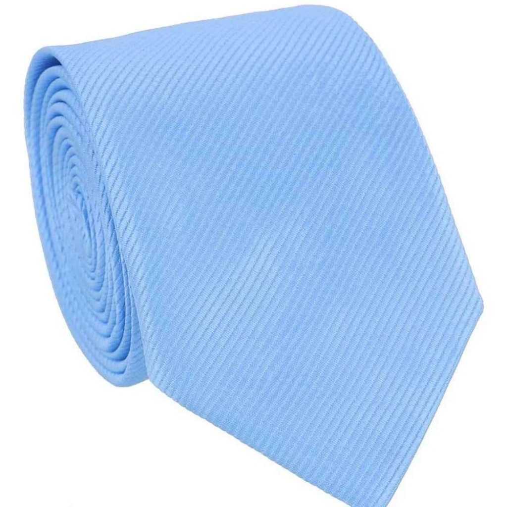 Gravata Social Slim Lisa Azul Bebê Casamento Padrinho Noivos