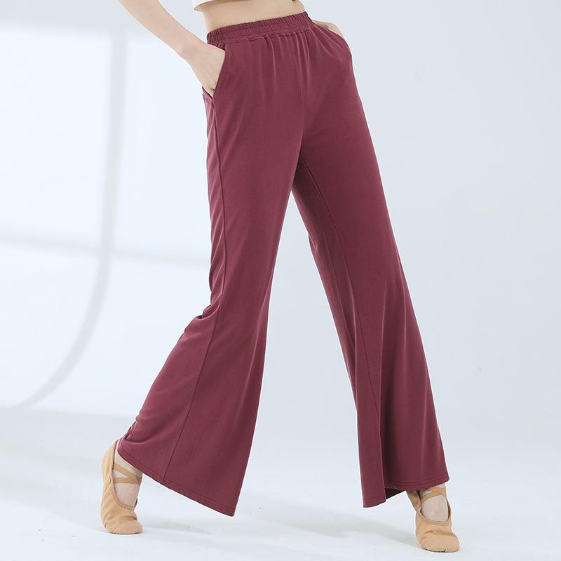 Dez mil anos calças de dança feminino novo estilo prática calças de Yoga calças soltas cobre amônia seda treinamento dan