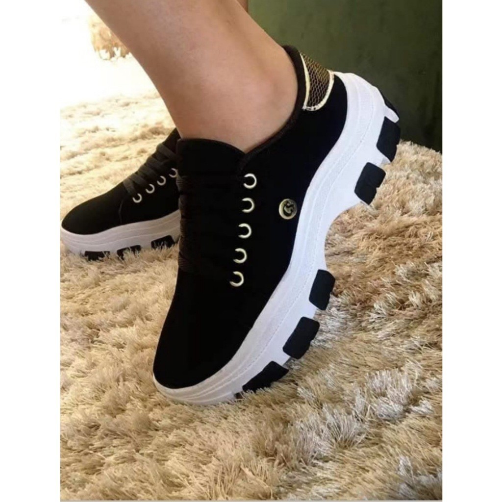 TENIS FEMININO CASUAL PLATAFORMA MAIS VENDIDO E CONTÁVEL TRATORADA, ALTA, CORES DIFERENCIADAS