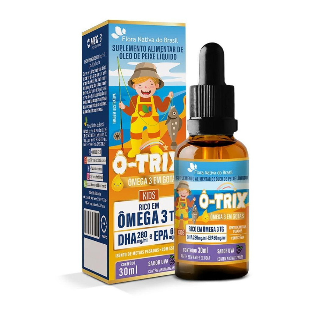 O - Trix ( Ômega 3) Kids Sabor Uva 30ml