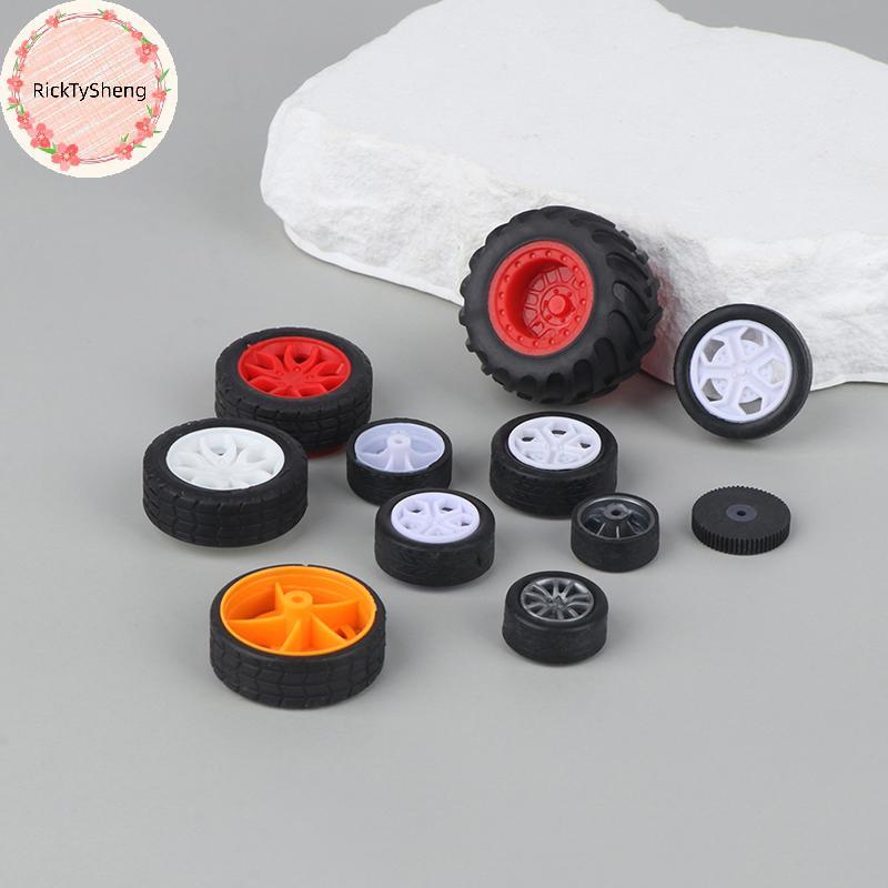 RTS 10 Pçs PC Brinquedo Roda Pneus De Aro De Borracha DIY Mini Tecnologia 4WD Coloridos Buraco Diâmetro 2mm 2.5mm 3mm Pa