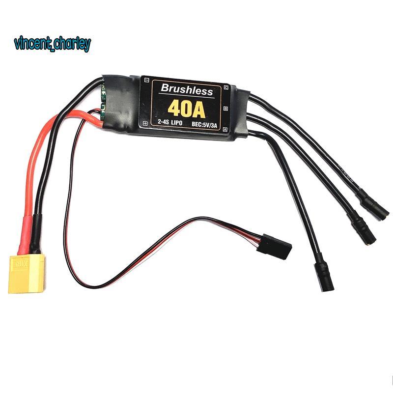 [vincent_c] 2-4S 40A Brushless ESC Drone Aviões Peças 40A Motor Controlador De Velocidade Sem Escova Para Helicóptero RC