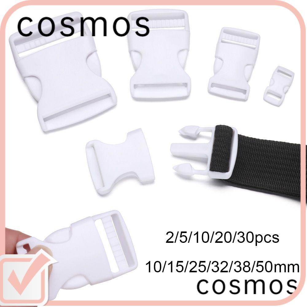 COSMOS 2/5/10/20/30pcs Fivela Curva Plástico Branco Bolsa Alça Webbing Alta Qualidade Paracord Pulseira Bloqueio