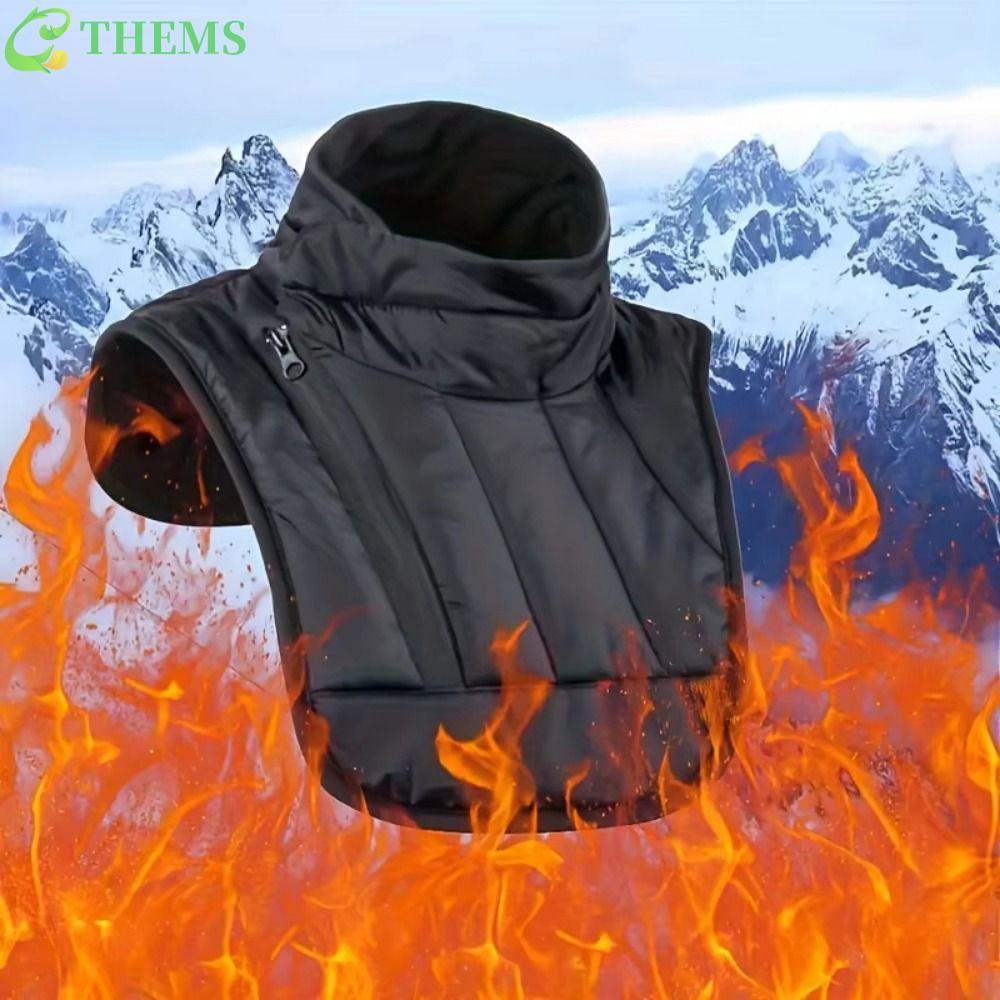Aquecedor De Pescoço Para Motocicleta De Inverno THEMS , Colete De Ombro Ajustável À Prova De Vento , Protetor De Peito