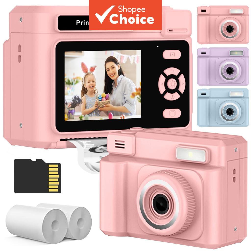 Câmera Digital De Impressão Instantânea 2.4 HD 48MP 1080P 32GB Impressora De Cartão SD Presentes De Papel Presente De An