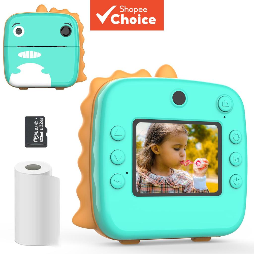 Câmera Instantânea Infantil com Impressão, 1080P HD, Recarregável, Filtros Múltiplos, Bateria de Alta Capacidade, Câmera