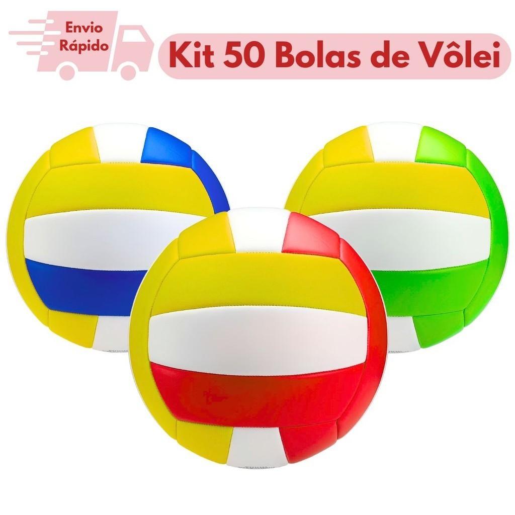 Kit 50 Bolas de Vôlei Oficial Para Quadra E Praia Tamanho Padrão N5 Profissional