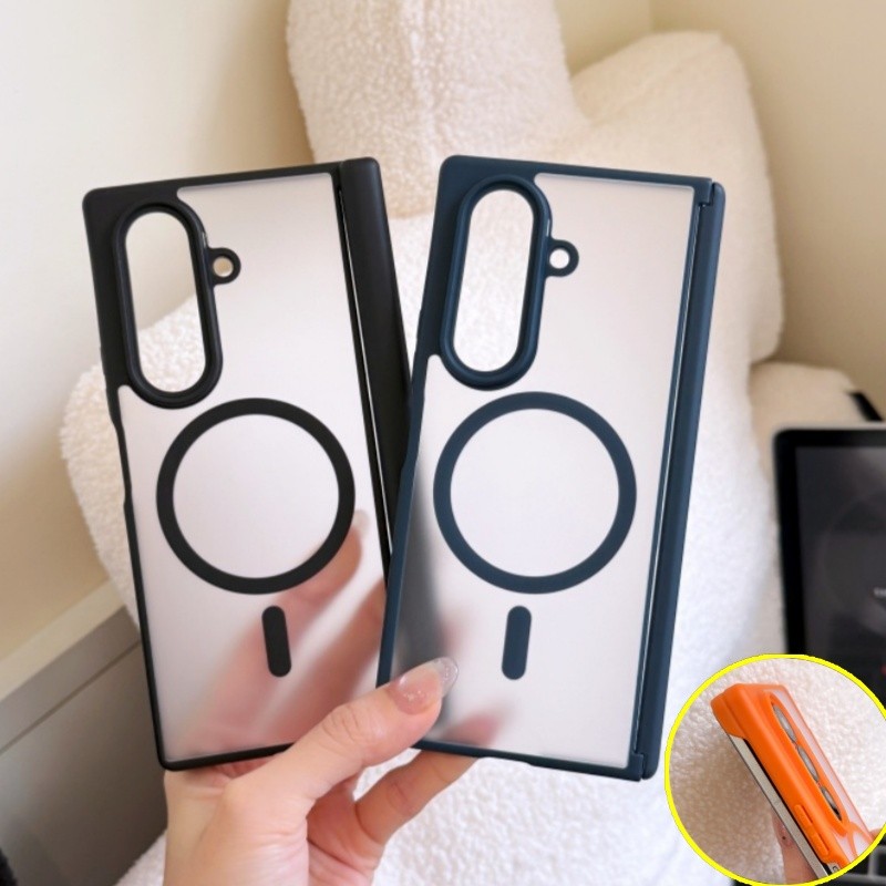 Capa Magnética Fosca De Eixo Duplo Para Samsung Galaxy Z Fold 7 6 5 8 Dobradiça Protetor Completo À Prova De Choque Tras