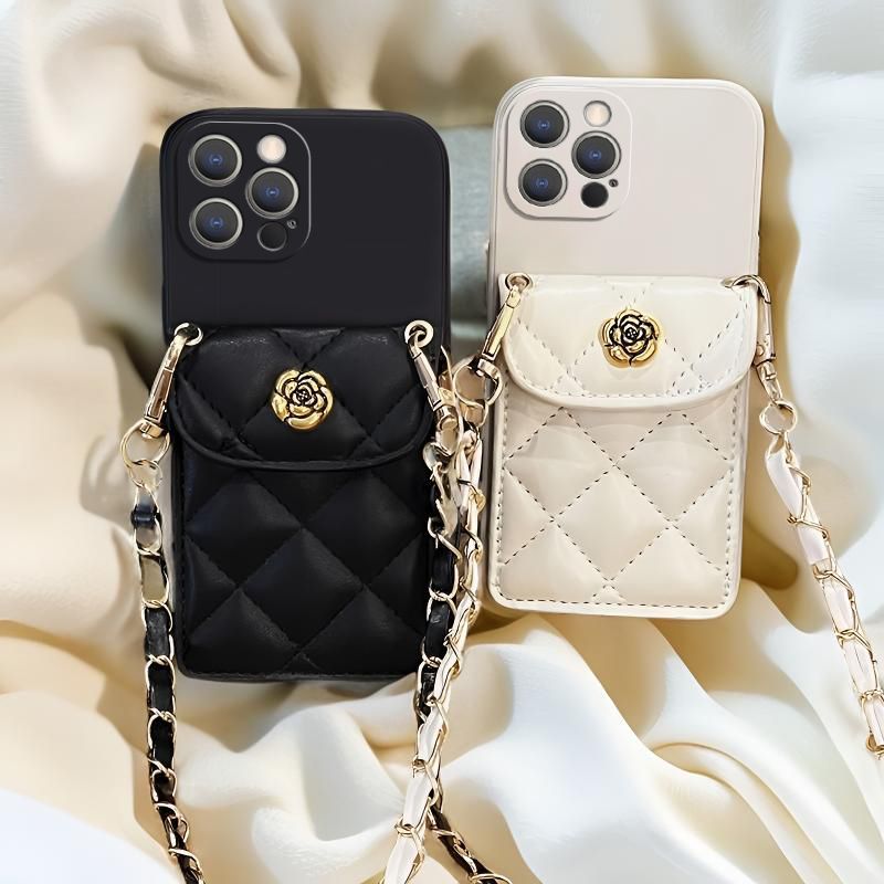 Para ITEL S23 S24 S25 S26 Ultra A50 A60 A60S A70 A80 A90 A100 A200 P55 + P65 Luxo Acolchoado Camélia Carteira Caso De Te