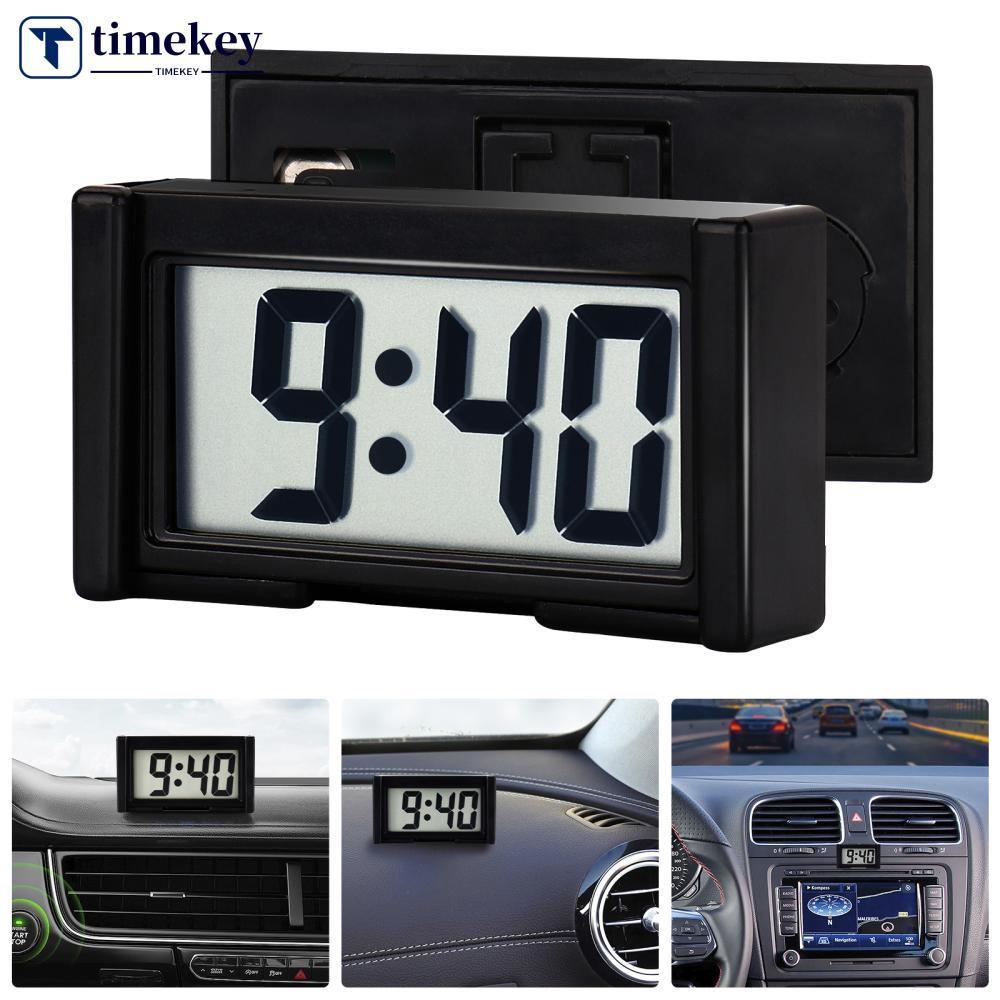 TIMEKEY Mini Relógio De Carro Auto Caminhão Painel Tempo-Adesivo Suporte Veículo Eletrônico Digital C2E9