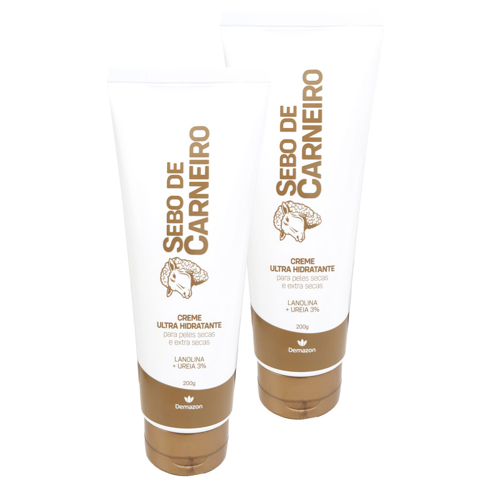 Kit 2un Creme Ultra Hidratante Sebo De Carneiro Uréia 3% Bisnaga