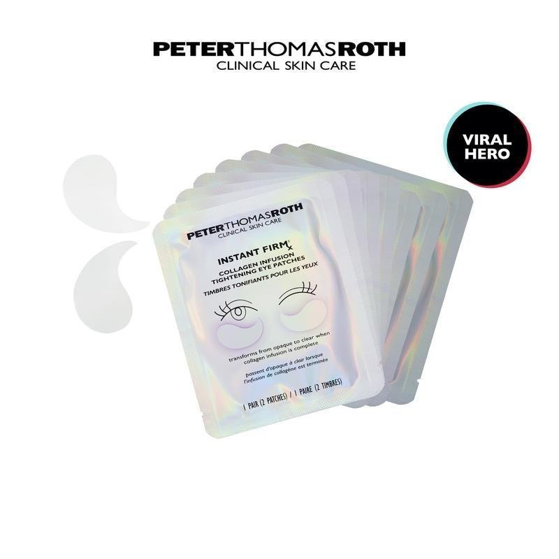 Peter Thomas Roth Instant FIRMx Patches Firmadores para Olhos com Colágeno (8 pares), máscara de colágeno que muda de co