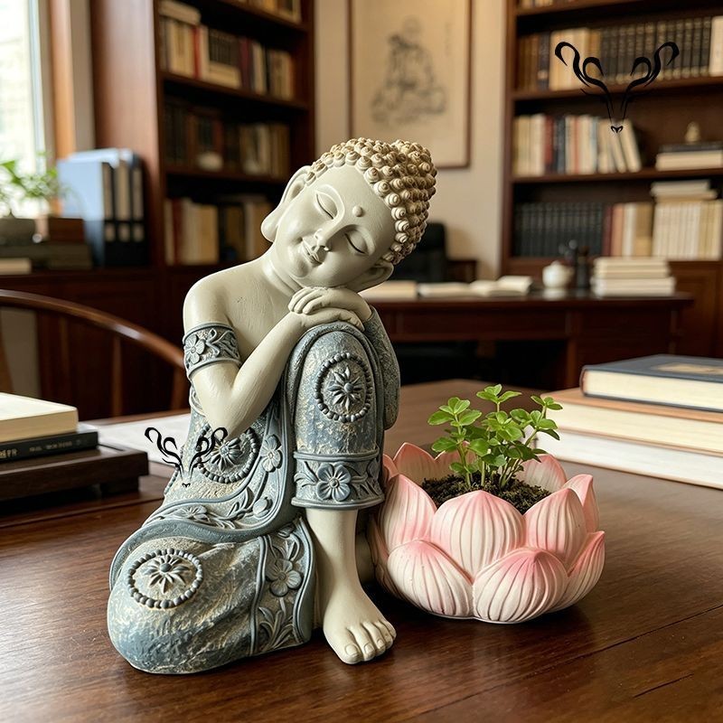 Meditação buda vaso de flores elegante água buda lótus meditação sala estar decoração ao ar livre varanda jardim estudo