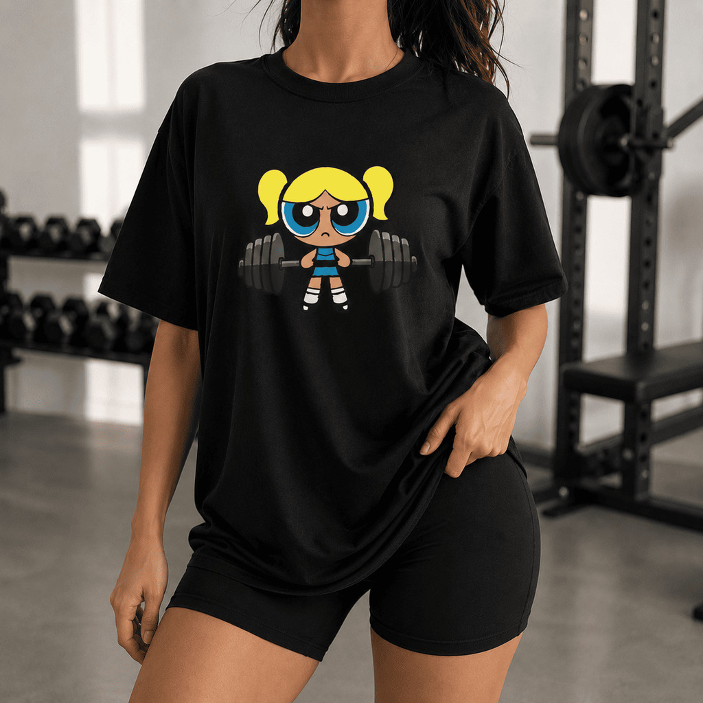 Camiseta Camisa Estampada Oversized 100% Algodão Feminina Fitness Academia Treino Premium Gym Confortável
