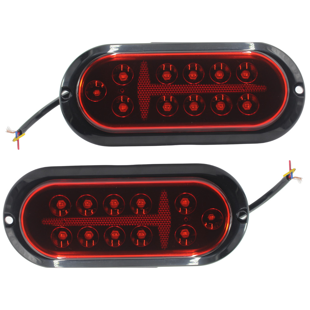 Par Lanterna Led Carreta Carretinha Reboque Vermelha 12v