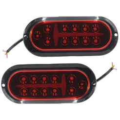 Par Lanterna Led Carreta Carretinha Reboque Vermelha 12v
