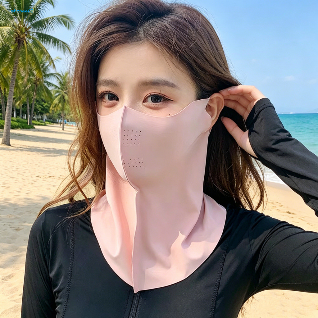 Elastic Sun Mask Breathable Sunscreen Face with Straps – Full Neck Clavicle Uv Protection for Outdoor Summer Activitie