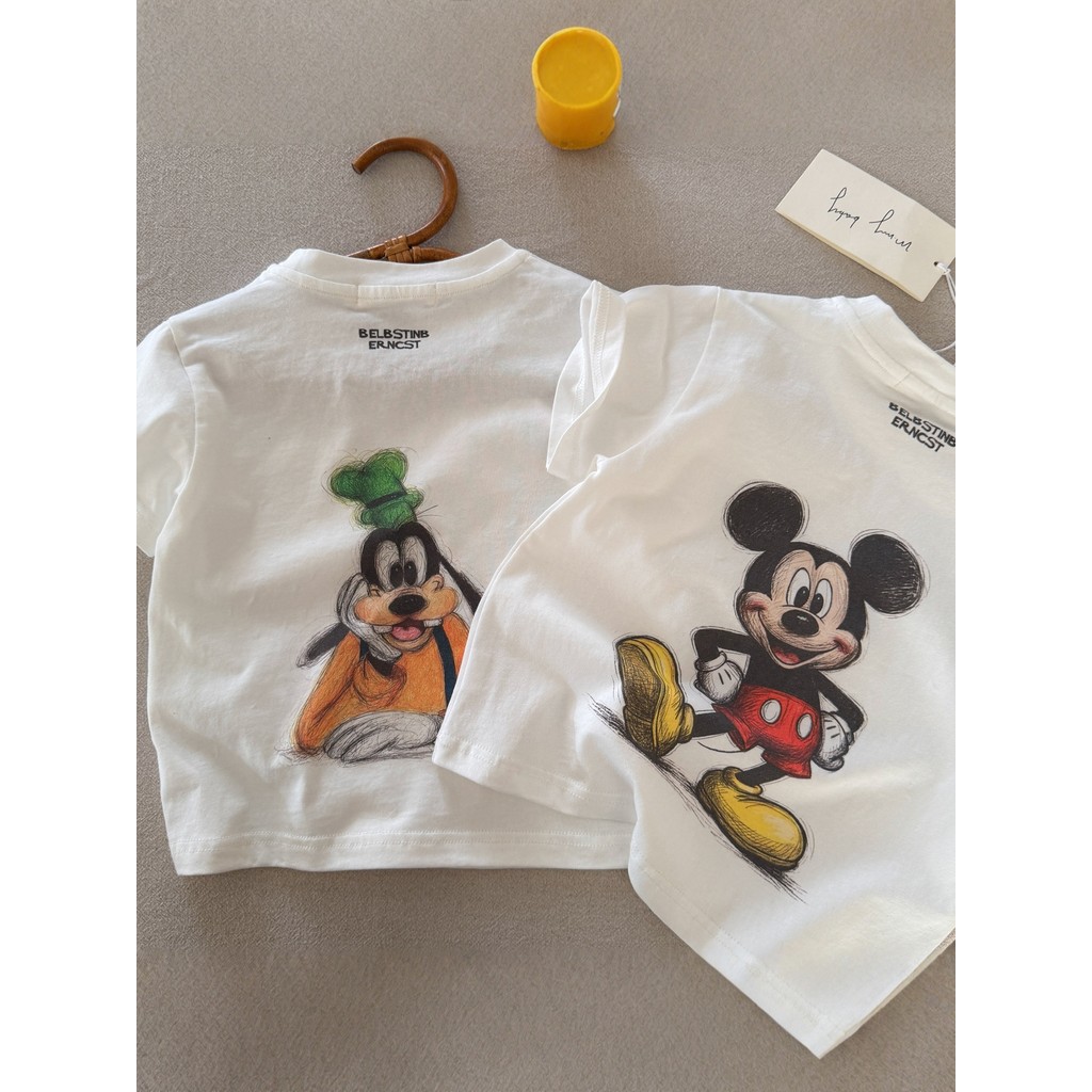 Crianças crianças de manga curta puro algodão camiseta verão 2026 novo estilo dos desenhos animados estilo japonês Stree