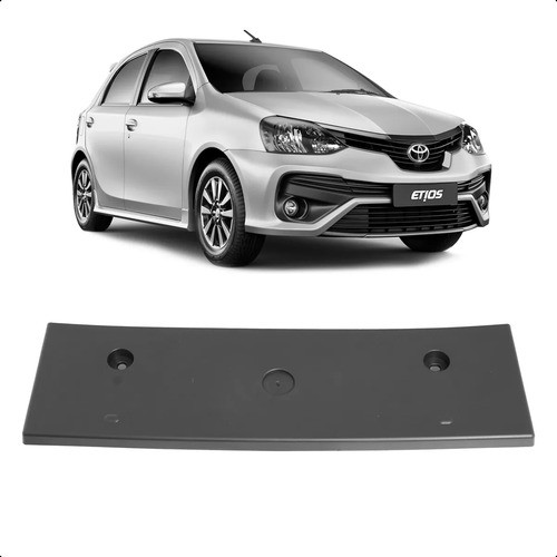 Suporte Placa Parachoque Toyota Etios 2017 2018 2019 2020 2021 Preto Texturizado otima qualidade
