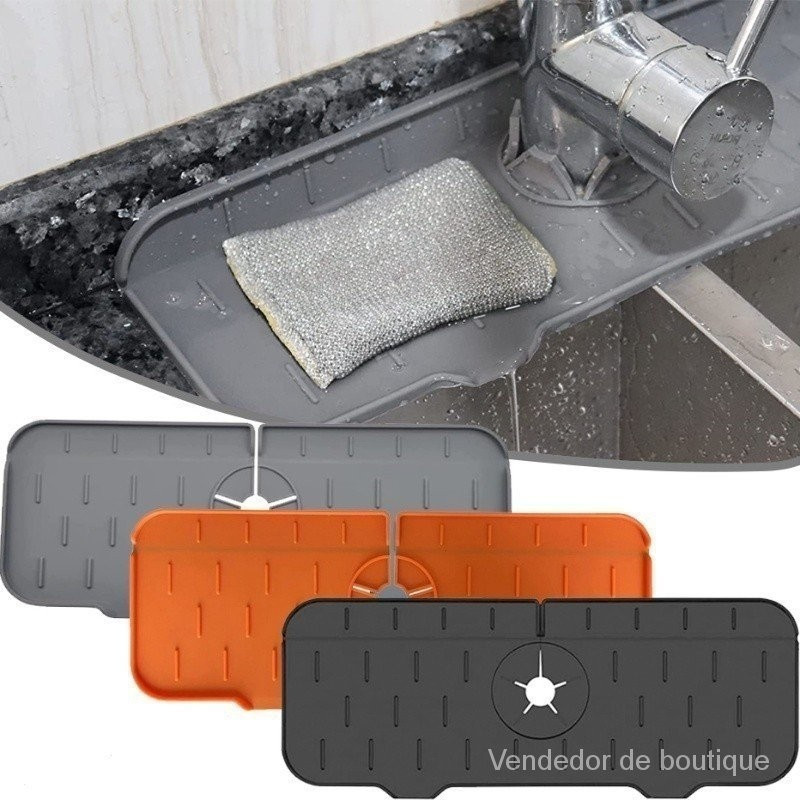 Tapete Absorvente De Torneira De Cozinha De Silicone Para Proteção Contra Respingos , Bancada , Banheiro , Protetor De P