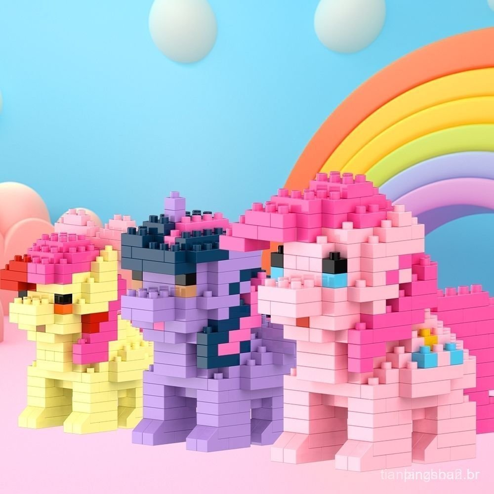My Little Pony Unicórnio Twilight Sparkle, pequenos blocos de montar, brinquedo educativo infantil.