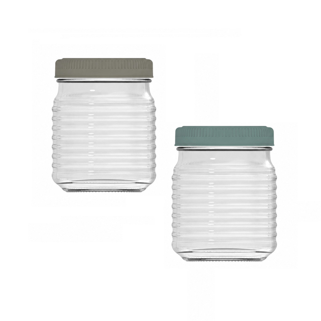 Kit 2 Potes De Vidro 500ml Porta Tempero Condimento C/ Tampa