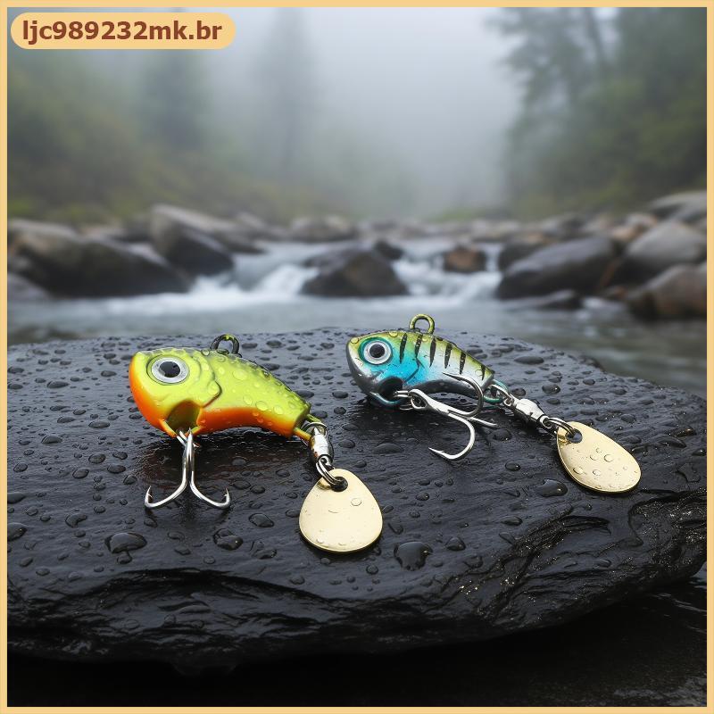 [MYBR] Isca De Pesca De Metal VIB 5 Peças Colher Giratória Afundando Conjunto De Artificial Para Mira De Peixes [WELL]