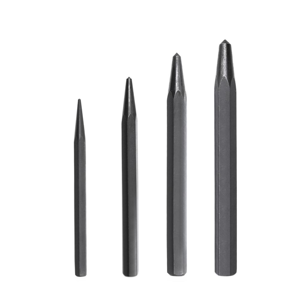 Conjunto de Punções Centrais 62215, Ferramenta de Punção Central para Metal, Conjunto de 4 Peças