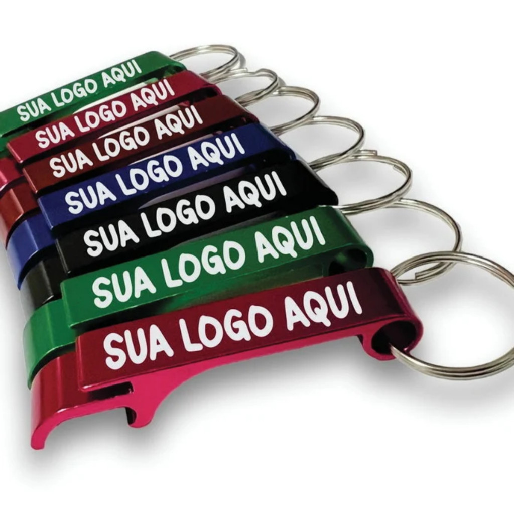 Kit Chaveiro Personalizado – Nome, Logo/ telefone da Empresa – Abridor de Garrafa – Ótimo Brinde