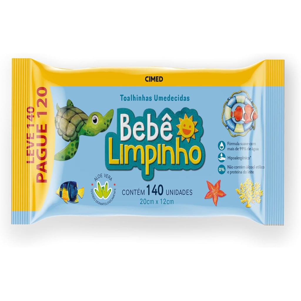 Toalhas Umedecidas Bebê Limpinho Cimed Kits 2 3 5 Pacotes