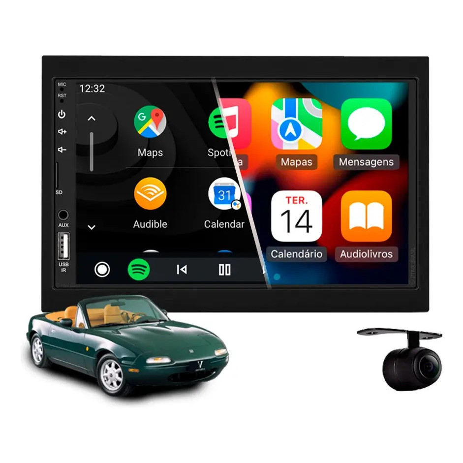 Central Multimídia Carplay Mazda Mx5 Modelos Anti Todos Anos