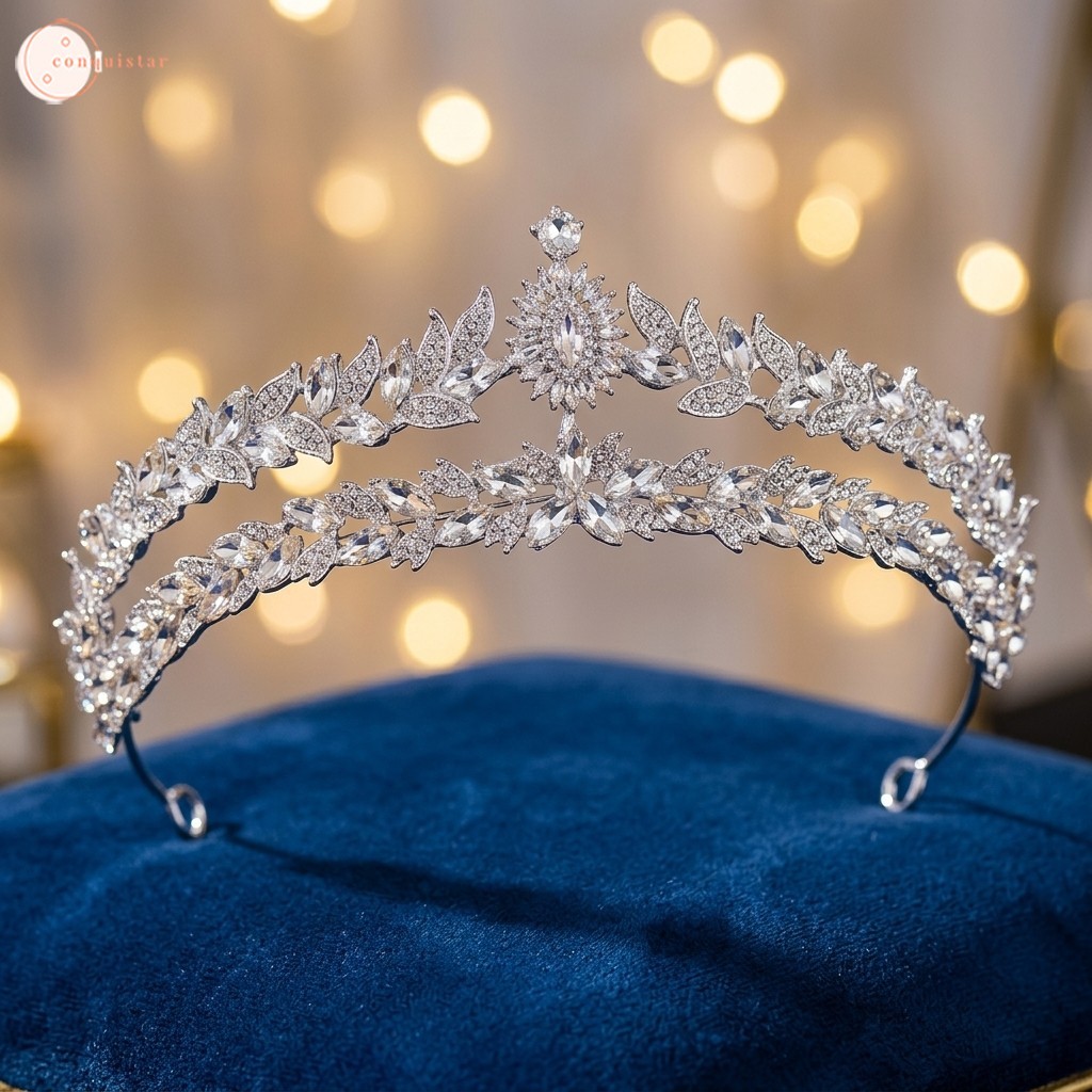 Cristal Nupcial-Tiara Base De Liga Leve Artificial Headpiece De Casamento Para Festa De Cerimônia