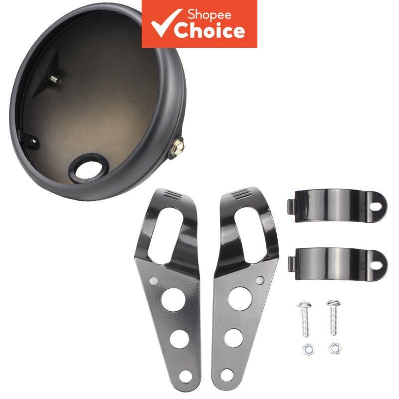 Farol Retro Universal de 7 Polegadas para Moto - Carcaça Redonda para Farol LED Tipo Lâmpada 你是谁 Eu sou um assistente