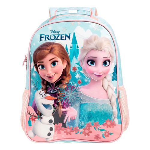 Mochila Com Organizador Frontal 40cm Frozen Xeryus