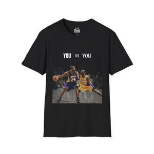 Camiseta Masculina Feminina Oversized Estampa Kobe Bryant 8 e 24 Frase You vs You Basquete Lakers Camiseta Streetwear