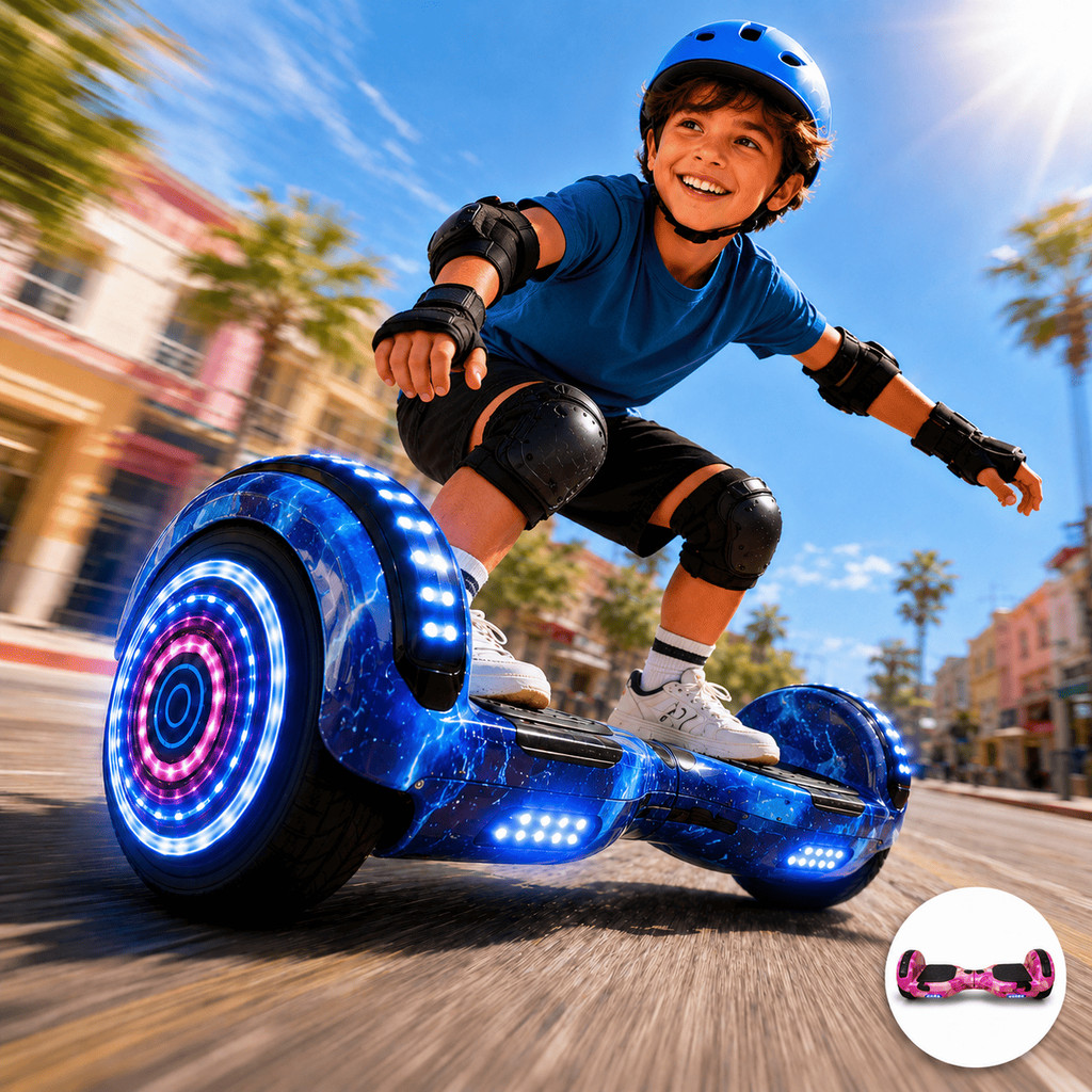 Hoverboard Elétrico com Led 120kg - Infantil & Adulto Bluetooth