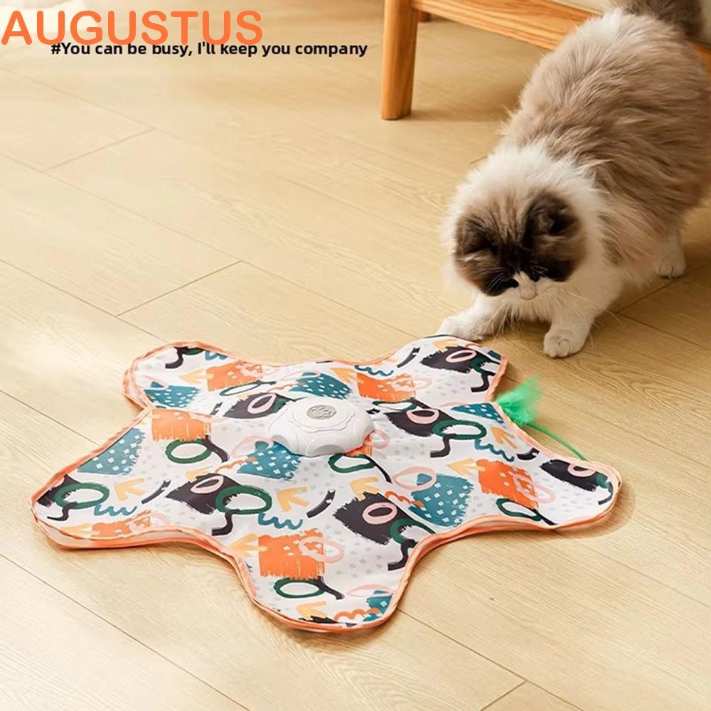 AUGUSTUS Cat Hide and Seek Toy , Brinquedo Interativo Ativado Por Toque De Disco Giratório Automático Para Gatos , Senso