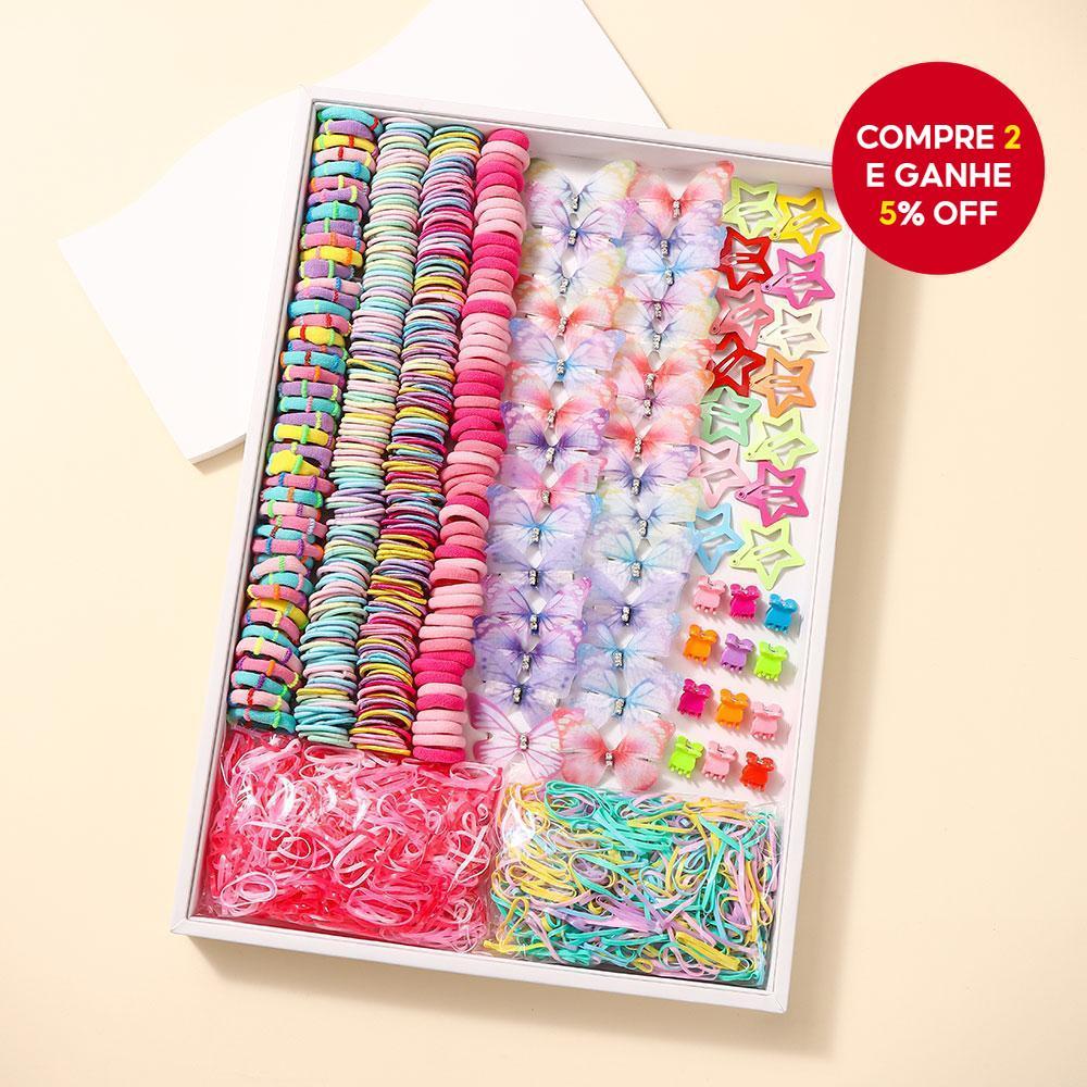 881 Pçs Grampos De Cabelo Conjunto Com Laços Borboleta Clipes Estrela BB Garras Para Mulheres Meninas Bonito Estilo Doce