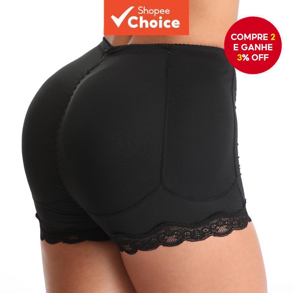 Calcinha com Enchimento para Glúteos e Levantamento de Quadril para Mulheres com Cintura Alta e Modelagem