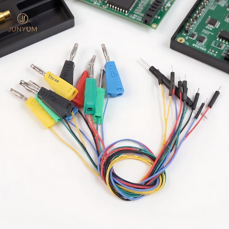 Junyuem 1 Conjunto P1532 Dupont Macho Para Staable Banana Plug Silicone Jumper Cabo 26AWG Fio Placa De Ensaio Eletrônico