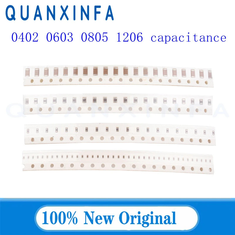 50 Peças 0402 0603 0805 1206 Capacitor 100NF 1NF 0.1uF 0.47uF 1uF 2.2uF 4.7uF 10uF 22uF 47uF 100uF 104J 103J 50V 100V Em