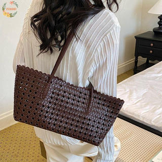 PEEWANY1 Sacola De Tecido De Couro , Bolsa Dobrável Simples Oca De Praia Fashion